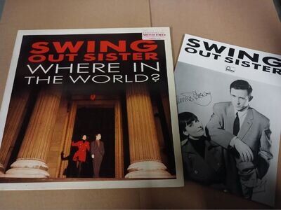 SWING OUT SISTER WHERE IN THE WORLD 12 INCH VINYL SINGLE + AUTOGRAPH PRINT NM