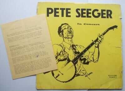 Pete Seeger: "Pete Seeger In Concert". Folklore F-LAUT-1. 1960. Orig Booklet. LP