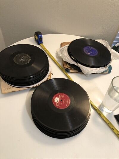 Random Lot of 9- 1910s -1950s POPULAR 78 RPM Records Good condition As Is Rare
