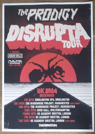 The Prodigy - live band music show 2024 TOUR promotional tour concert gig poster