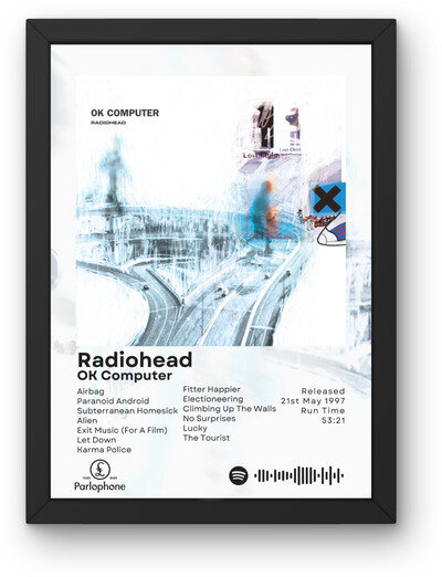 Radiohead OK Computer Framed Poster A2-A5 Thom Yorke Paranoid Android Greenwood