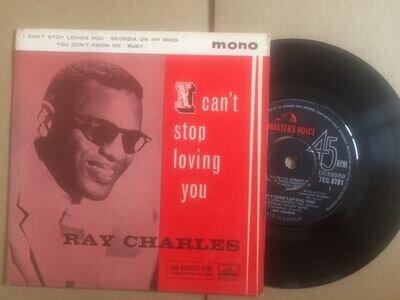 RAY CHARLES I CAN'T STOP LOVING YOU UK 1963 HIS MASTERS VOICE 7" EP 7EG 8781