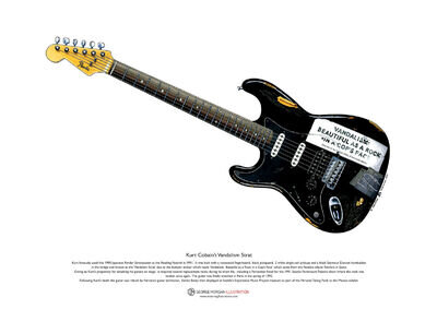 Kurt Cobain’s Vandalism Stratocaster ART POSTER A3 size