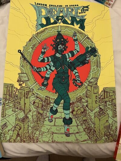 Pearl Jam Concert Litho Poster O2 Arena June 19th 2018 Cancelled Concert.