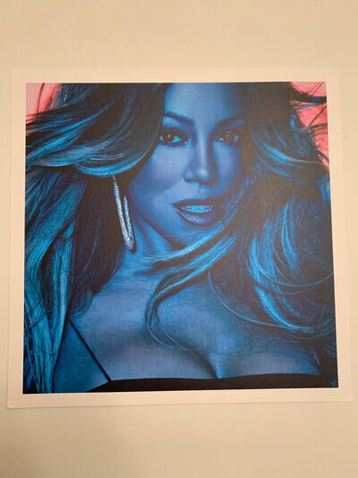 K) Rare Mariah Carey Blue Pink Square Lithograph Concert Music 2018 Poster