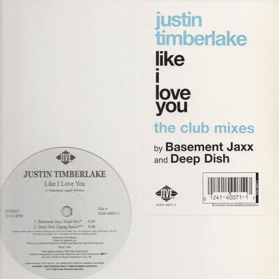 Justin Timberlake - Like I Love You (The Club Mixes) (12", Single) (Near Mint (N