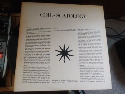 Coil Scatology LP Uk 1984 on K.422 records. Throbbing Gristle Industrial