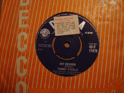 TOMMY STEELE, HIT RECORD, DECCA RECORDS 1962 MINT UNPLAYED