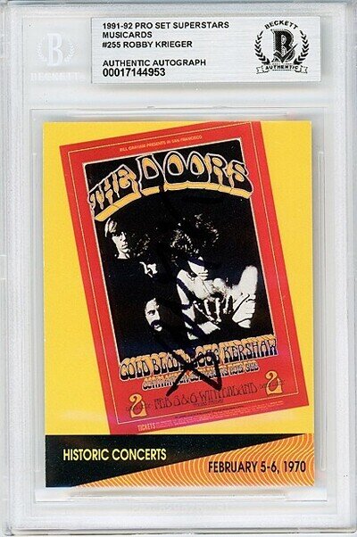 1991 -THE DOORS- ROBBY KRIEGER Beckett BAS Signed/Autograph/Auto Pro Set Card