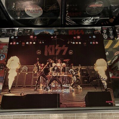 Ace Frehley Kiss Poster Signed Autograph Alive Rate Aucoin