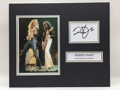 RARE Robert Plant Led Zeppelin Signed Photo Display + COA AUTOGRAPH