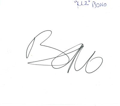 Bono autograph U2