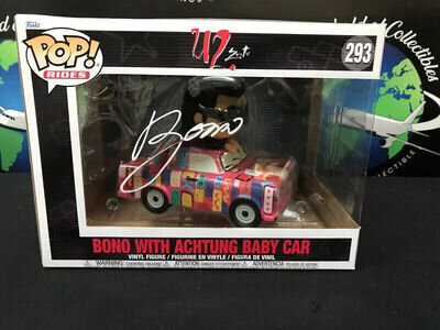 RARE SIGNED U2 Funko 2022 Pop Rocks & Rides Bono Achtung Baby Car #293 Autograph