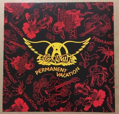 AEROSMITH Rare VINTAGE 1987 DOUBLE SIDED PROMO POSTER FLAT for Vacation CD 12x12