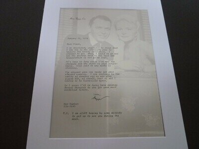 14x11 a4 Official Reproduction Frank sinatra poster peggy lee letter 1974