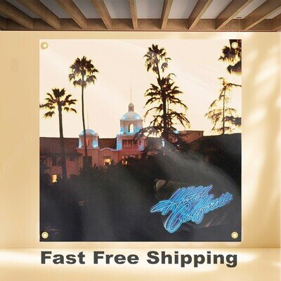 The EAGLES HOTEL CALIFORNIA 4'X4' BANNER ALBUM COVER ART FABRIC POSTER FLAG