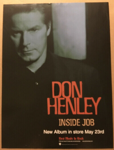 The Eagles DON HENLEY Rare 2000 PROMO POSTER for Inside CD 18x24 NEVER DISPLAYED