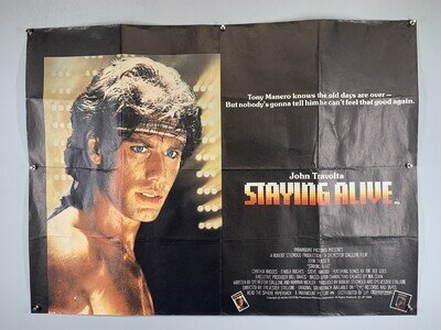 Bee Gees John Travolta Poster Promo Paramount Pictures Staying Alive 1983