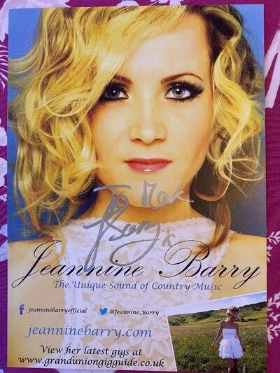 JEANNINE BARRY - 8 X 5.75 - AUTOGRAPH FLYER (SIGNED TO MARK) COUNTRY & WESTERN