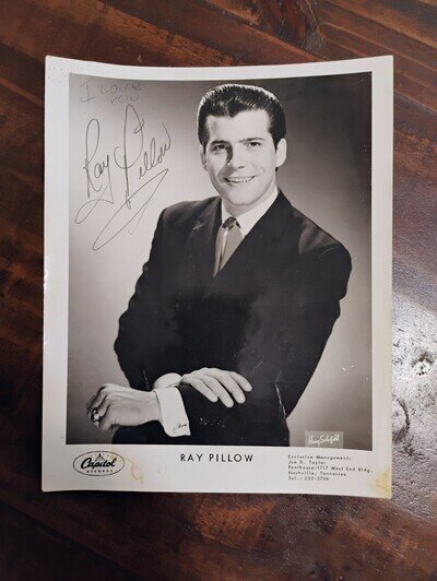 Vintage Publicity Photo Ray Pillow Autograph & More On Back Country Music Singer