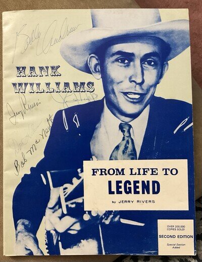 Hank Williams From Life To Legend By Jerry Rivers Signed Autograph 2nd Edition