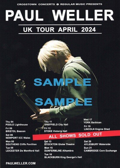 Paul Weller UK 2024 Tour Poster A4 size - very high quality print
