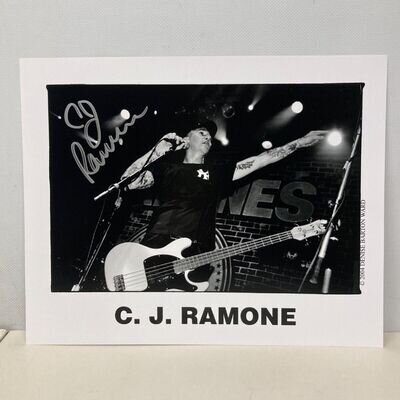 C.J. RAMONE - PROMOTIONAL PHOTO (W/AUTOGRAPH BY C.J. RAMONE) FREE SHIPPING