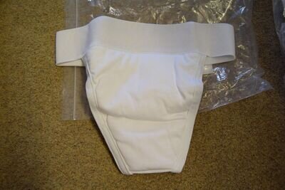 White Men's Thong Dance Belt narrow padded Dance belt brief - All Sizes