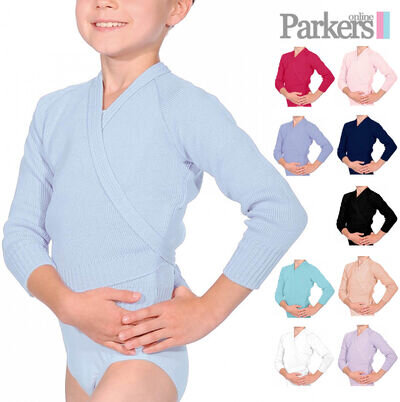 NEW GIRLS LADIES BALLET TAP DANCE CROSSOVER CARDIGAN PINK BLUE PEACH LILAC OL1