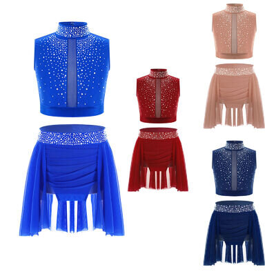 UK Kids Girls Ballet Lyrical Dance Dress Gymnastics Leotards Performance Costume