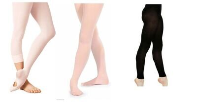 Convertible Footed Ballet Dance Tights Childrens Womens Tight Pink,Black,Tan 40d