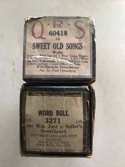 2 Piano Rolls QRS 3271 She was Just a Sailor's Sweetheart 60418 Sweet Old Songs