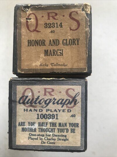 2 Piano Rolls QRS 32314 Honor & Glory March 100391 Are you half the man your ...