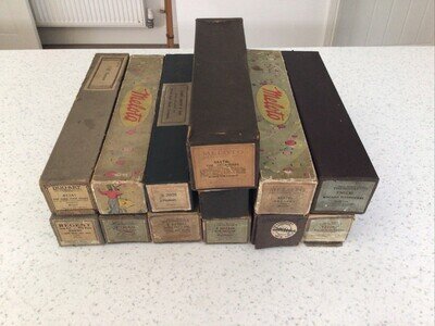 Bundle 13 Boxed Vintage Pianola Song Sheets Various Tunes & Musicians VGC