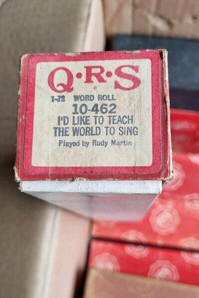 PIANOLA WORDROLL QRS 10-462 I'D LIKE TO TEACH THE WORLD TO SING P/B RUDY MARTIN
