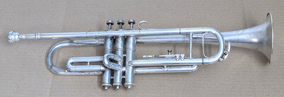 Excellent Vintage Silver Plated Karl Schubert Trumpet, Bohemia