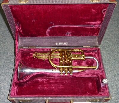 KING SILVER SONIC Bb Cornet W/Case & Original Mouthpiece #335166 Made 1965-1970