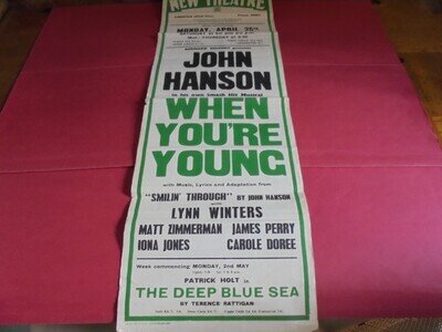 John Hanson Lynn Winters Matt Zimmerman 1966 UK Hull Theatre Poster