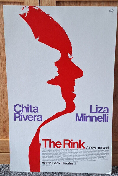 1984 theatre window card/poster THE RINK Liza Minnelli Martin Beck Theatre NY