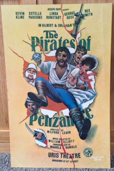 1980 BROADWAY THEATRE WINDOW CARD/POSTER "THE PIRATES OF PENZANCE" URIS THEATRE
