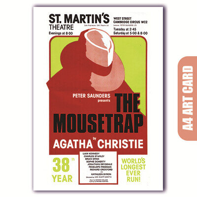 The Mousetrap - Agatha Christie - Retro Theatre Poster (Reproduction A4)