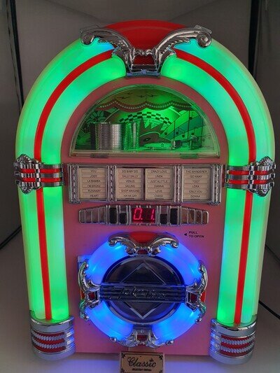 Steepletone Classic Rare Pink Edition MP3 CD Rock Mini Jukebox CD Radio USB