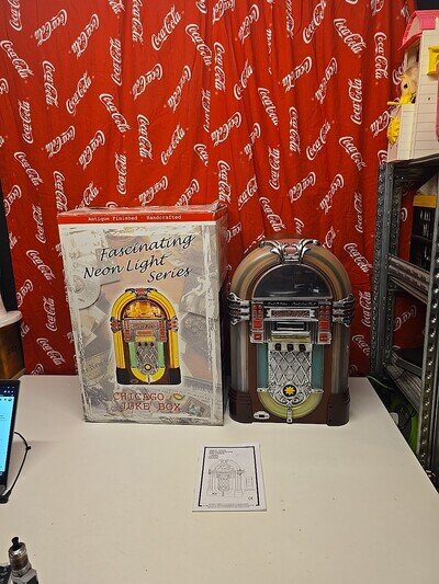 Steepletone Jukebox CD & Tape Player & Radio with Neon Lights No Remote
