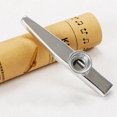 Metal Kazoo Musical Instrument with 5 Flute Films Easy to Learn Music Gift