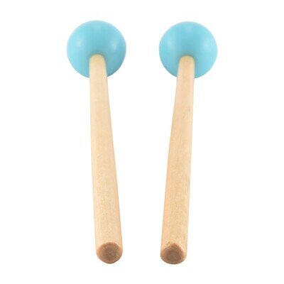 2Pcs Soft Rubber Head Sticks Wood Handle Bell Mallets for Glockenspiel7116