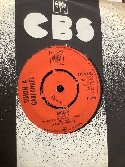 Simon & Garfunkel. America. 7” vinyl 1972. CBS