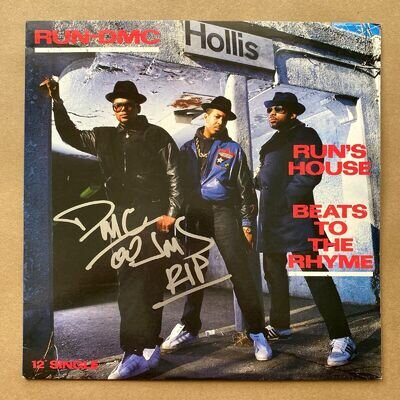 Run Dmc - Run's House Signed Promo Vinyl Record Single Autograph Rare