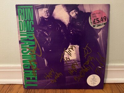 Signed 1st UK press RUN-D.M.C. RAISING HELL LP PROFILE RECORDS ORIGINAL Rare
