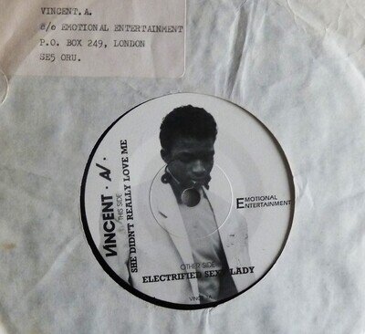 RARE~EX VINCENT A.~SHE DIDN'T REALLY LOVE ME~1988 EMOTIONAL UK 45~ELECTRO SOUL