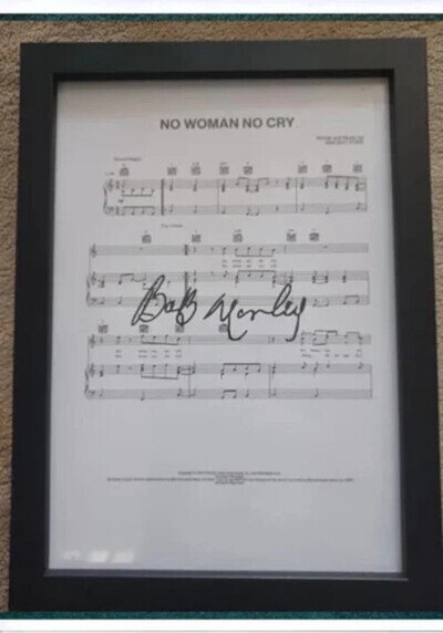 no woman no cry, bob marley signed A4 sheet music